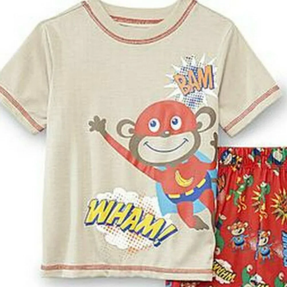 JOE BOXER 2 PC Pajamas Set Toddler Boys PJs MONKEY Gorilla T-Shirt & Pant Set - Picture 2 of 4